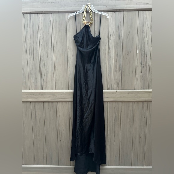 STAUD Francoise Halter Neck Chain Necklace Gown Maxi Dress Black New With Tags! - Picture 10 of 16